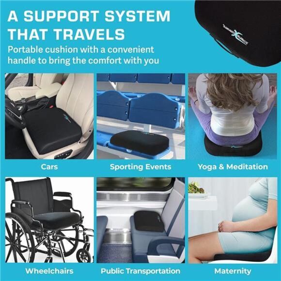 Memory Foam Seat Cushion Office Chair Car Wheelchair Ergonomic Posture Support - Picture 6 of 7